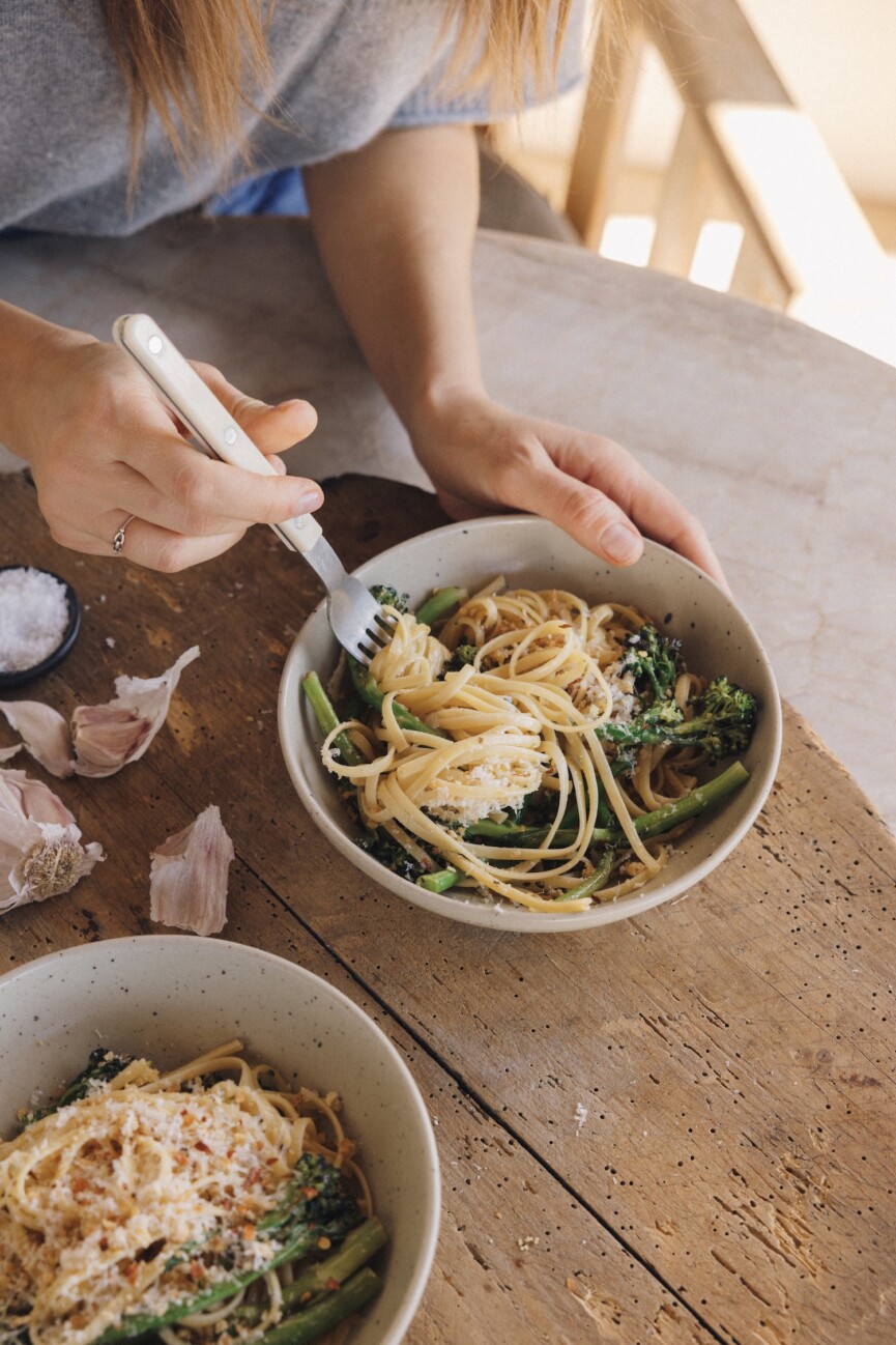 Blistered Broccolini Pasta with Garlic, Lemon & Toasted Breadcrumbs