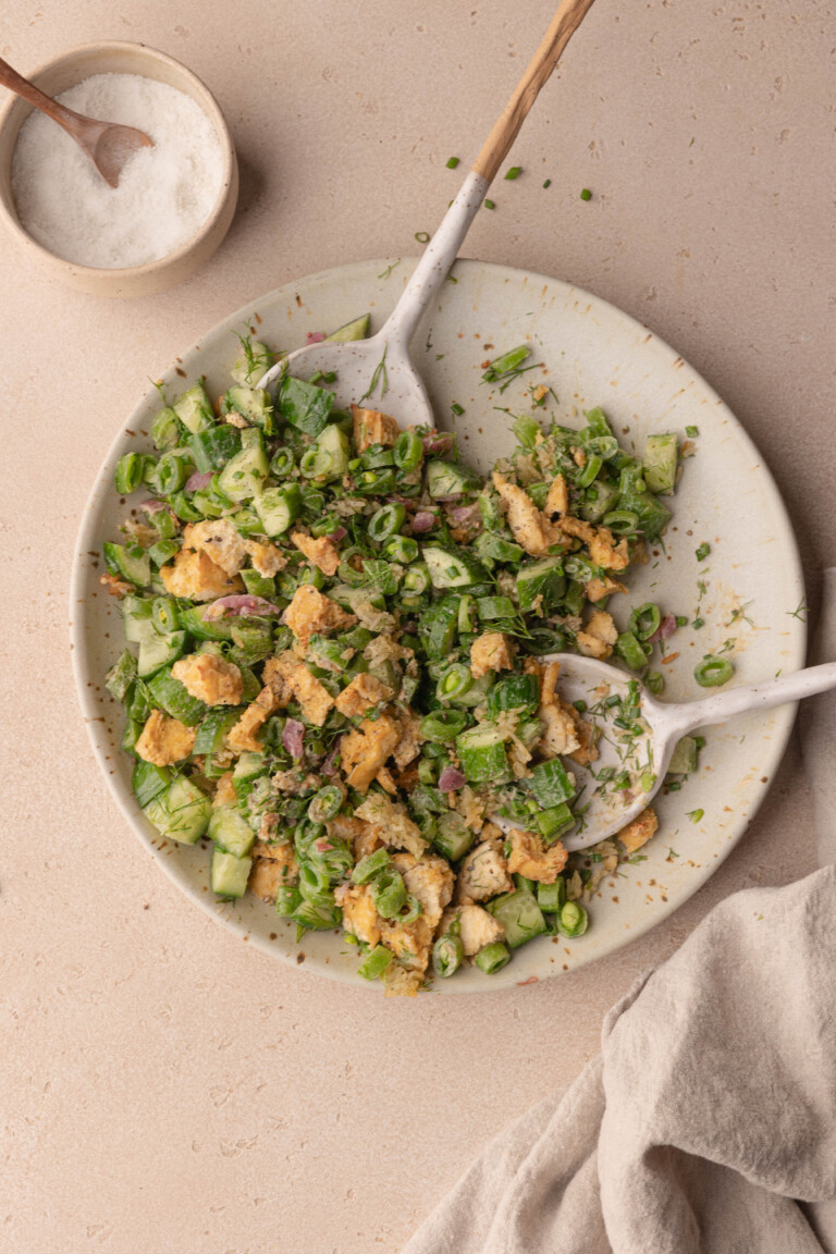 easy cucumber crispy rice salad
