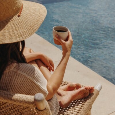 Woman sitting in the sun