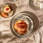 shaved frozen peach and cream