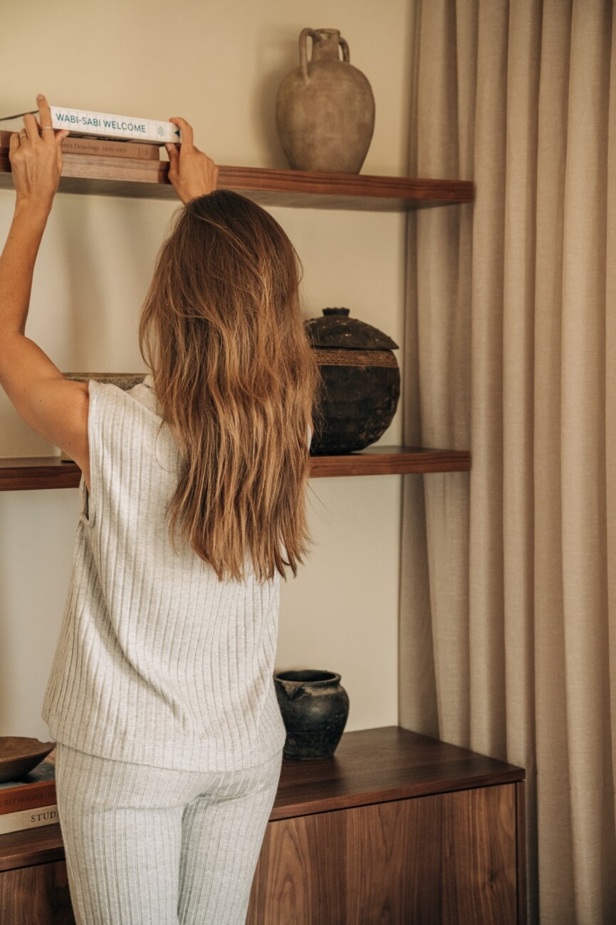 fall self-care rituals: shelf styling