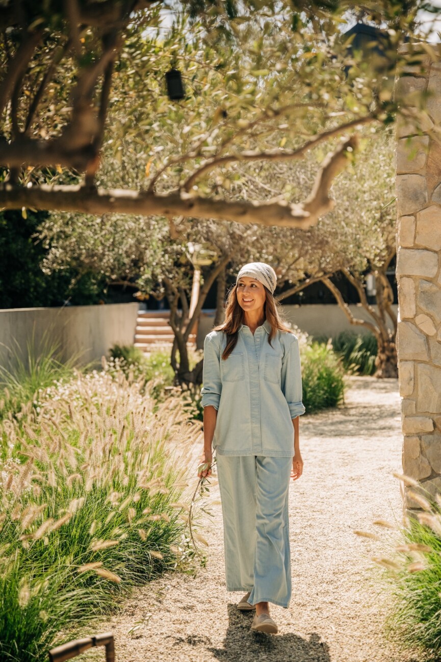 fall self-care rituals: walking in garden