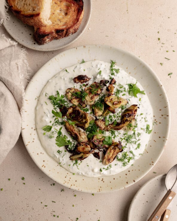 Whipped Feta and Baked Artichokes