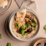 charred eggplant dip with chili oil