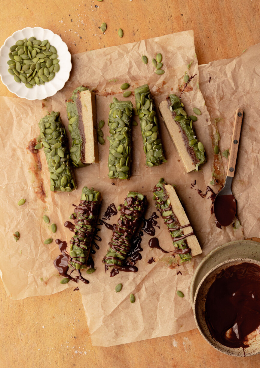 pumpkin seed bars with pumpkin seed butter